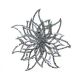 Цветок пуансетии "Контур" на прищепке, серебряный