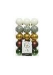 Набор пластиковых шаров 6 см, 30 шт (белый, серебряный, золотой, коричневый, зеленый)