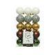 Набор пластиковых шаров 6 см, 30 шт (белый, серебряный, золотой, коричневый, зеленый)